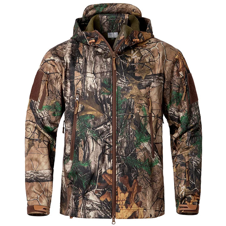 Men Camouflage Waterproof Softshell Tactical Hooded Fleece Outdoor Jacket