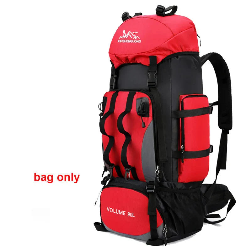 90L Waterproof Hiking Camping Backpack Large Capacity Trekking Travel Rucksack