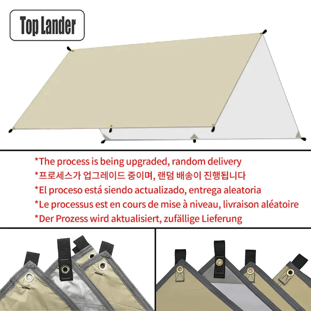 Ultralight Waterproof Tarp Tent Large Sun Shelter Camping Beach Awning