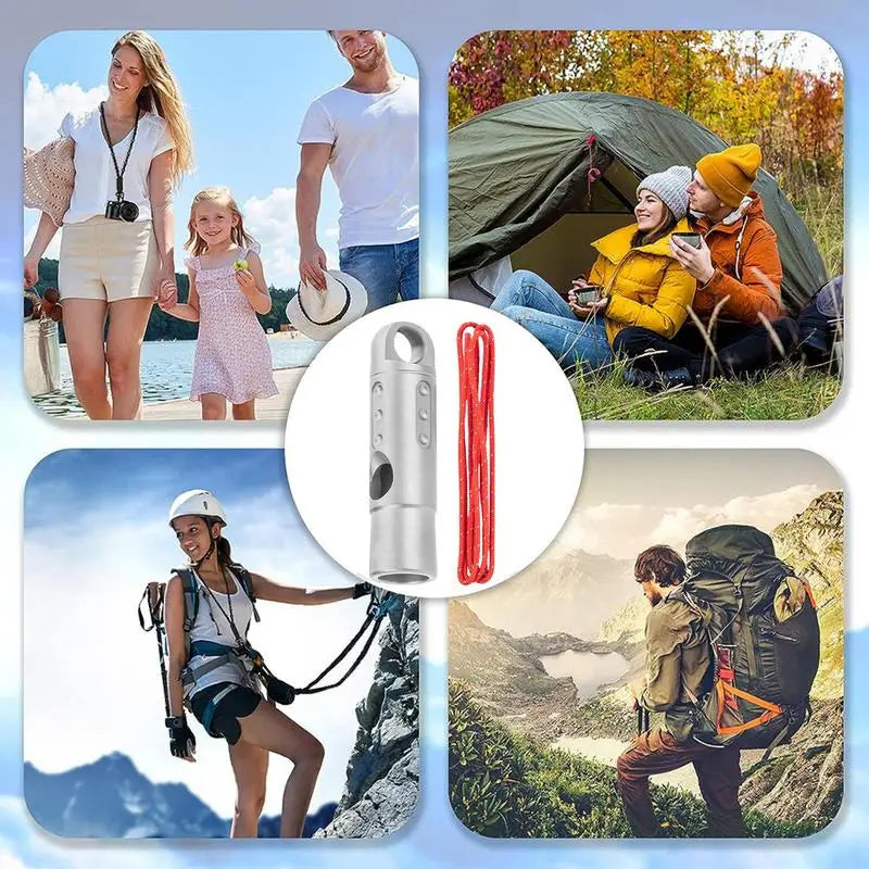 Titanium Survival Whistle Ultralight Loud Safety Hiking Emergency Gear