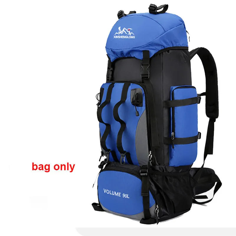 90L Waterproof Hiking Camping Backpack Large Capacity Trekking Travel Rucksack