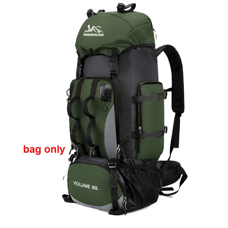 90L Waterproof Hiking Camping Backpack Large Capacity Trekking Travel Rucksack