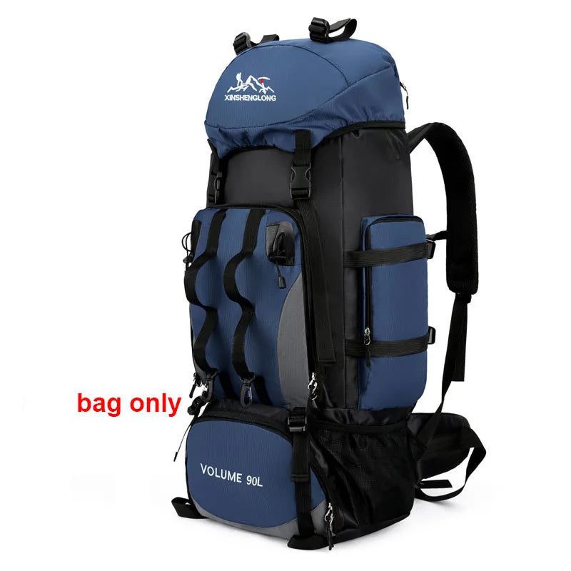 90L Waterproof Hiking Camping Backpack Large Capacity Trekking Travel Rucksack