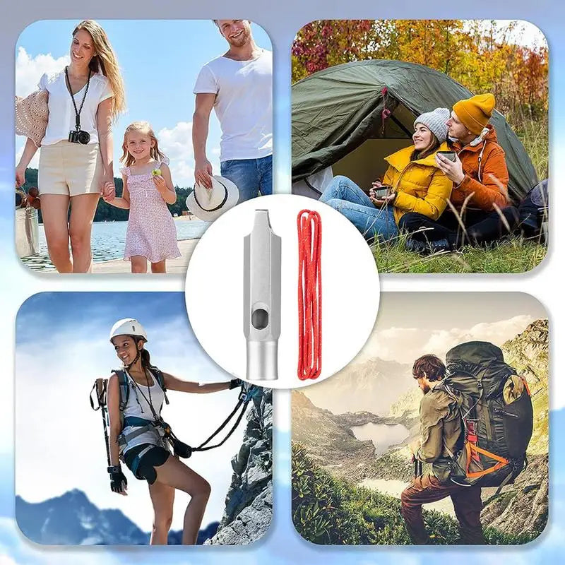 Titanium Survival Whistle Ultralight Loud Safety Hiking Emergency Gear
