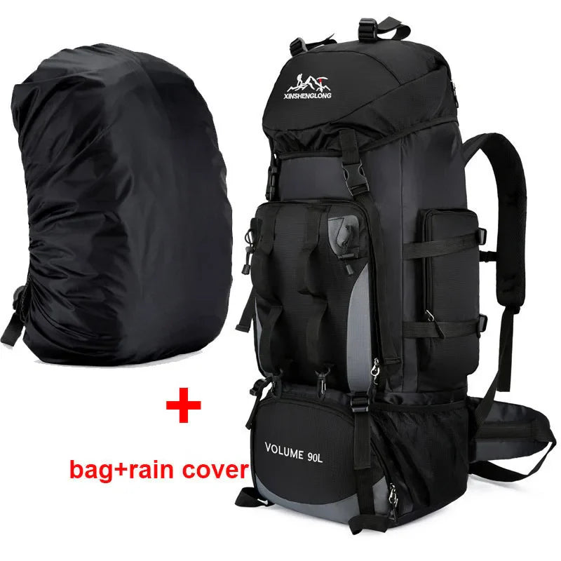90L Waterproof Hiking Camping Backpack Large Capacity Trekking Travel Rucksack