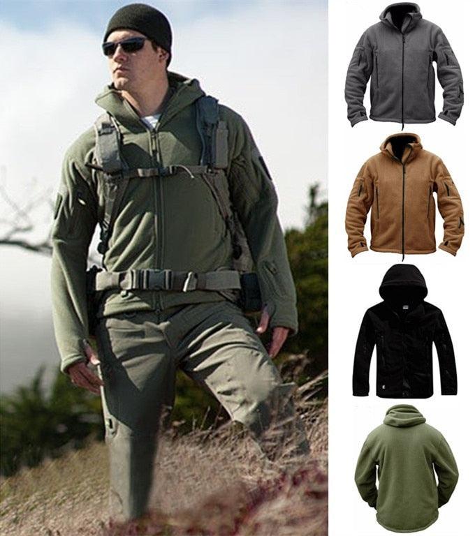 Men Tactical Lightweight Hooded Combat Jacket Outdoor Hiking Multi Pocket