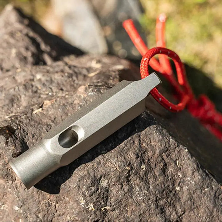 Titanium Survival Whistle Ultralight Loud Safety Hiking Emergency Gear
