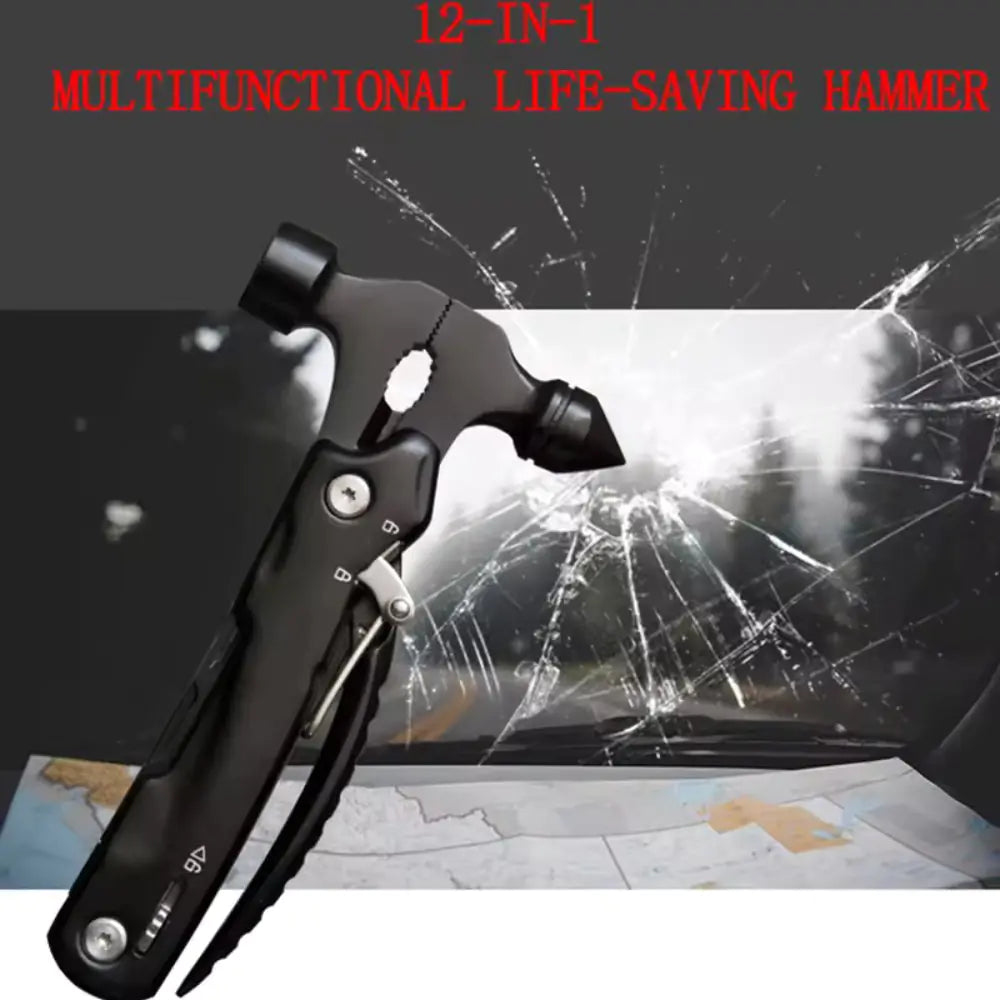 Multi-Tool Hammer Hatchet Knife Saw Mini Claw Car Safety Tool