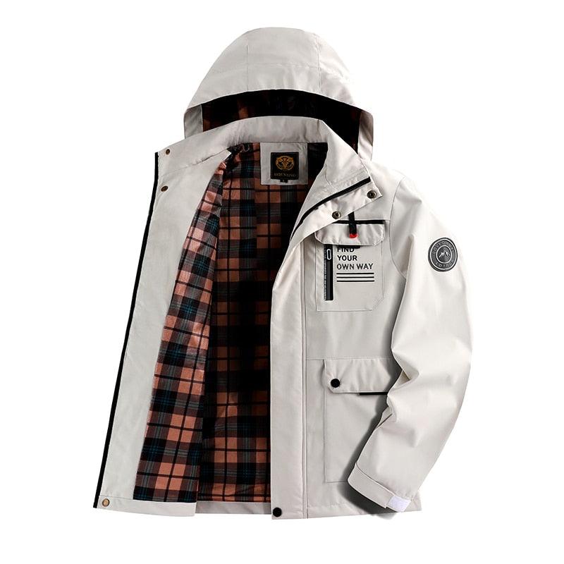 Men Waterproof Windproof Hooded Softshell Winter Outdoor Jacket Coat