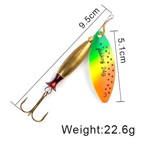 Metal Spinner Lure | Long Cast Hard Bait for Bass, Pike, and Saltwater Fishing