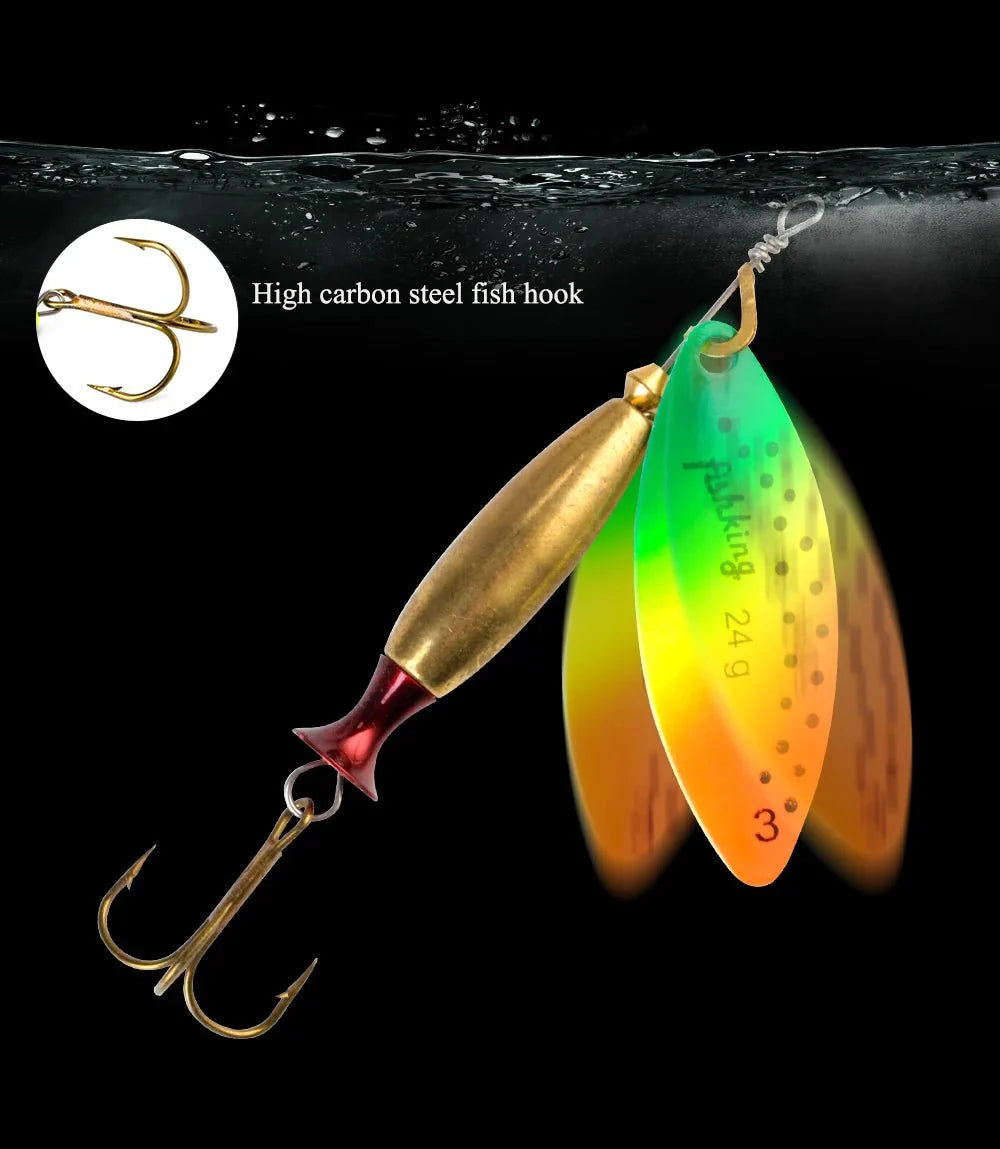 Metal Spinner Lure | Long Cast Hard Bait for Bass, Pike, and Saltwater Fishing