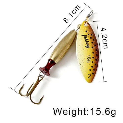 Metal Spinner Lure | Long Cast Hard Bait for Bass, Pike, and Saltwater Fishing