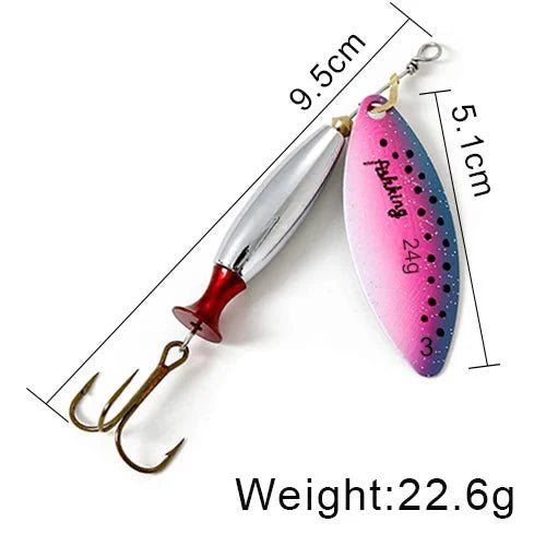 Metal Spinner Lure | Long Cast Hard Bait for Bass, Pike, and Saltwater Fishing