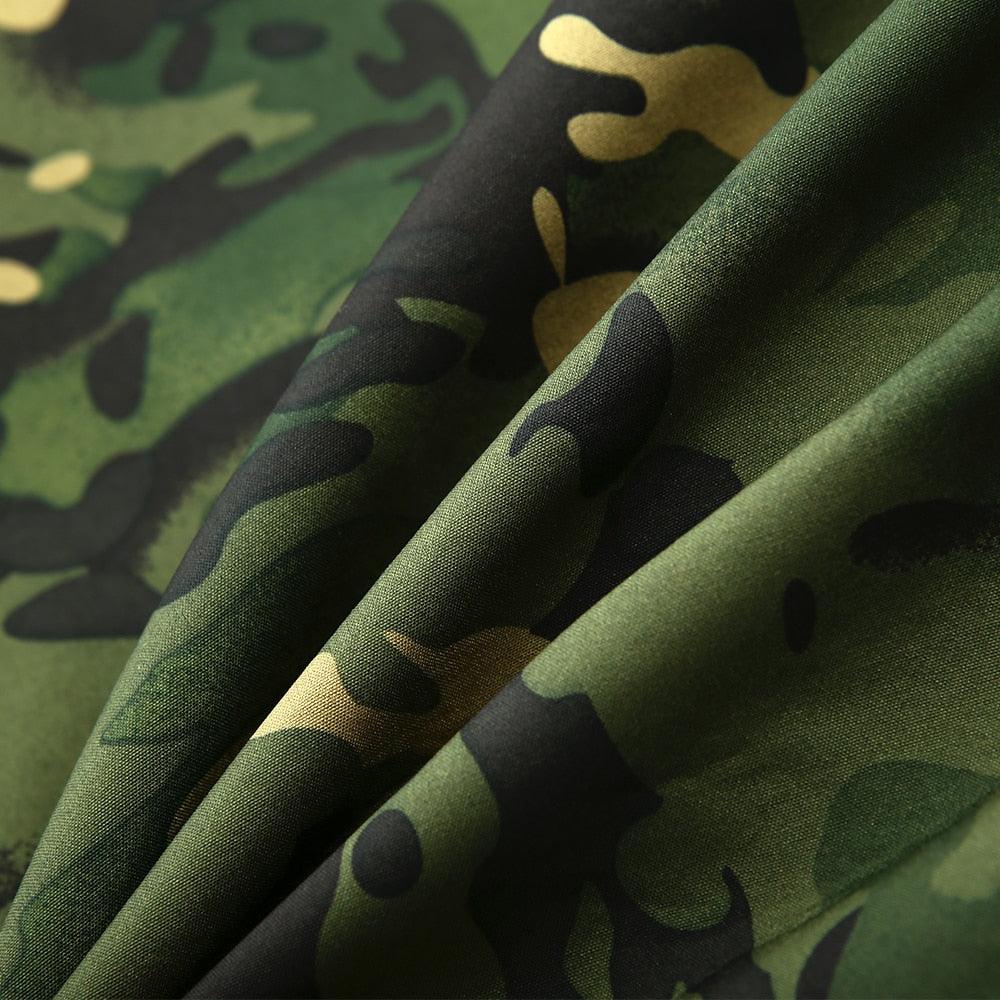Men Green Camouflage Lightweight Water Resistant Tactical Outdoor Jacket Windbreaker