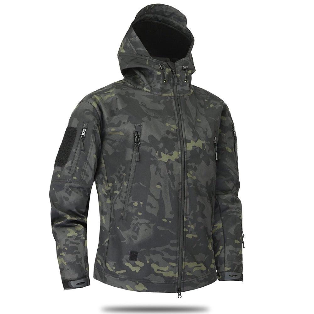 Men Green Camouflage Lightweight Water Resistant Tactical Outdoor Jacket Windbreaker