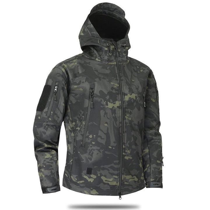 Men Green Camouflage Lightweight Water Resistant Tactical Outdoor Jacket Windbreaker