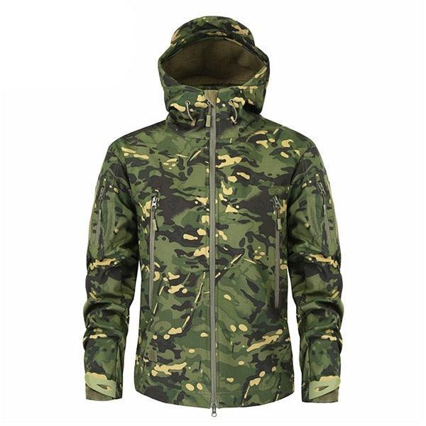 Men Green Camouflage Lightweight Water Resistant Tactical Outdoor Jacket Windbreaker
