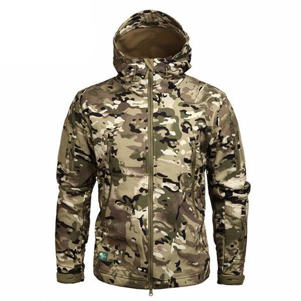 Men Green Camouflage Lightweight Water Resistant Tactical Outdoor Jacket Windbreaker