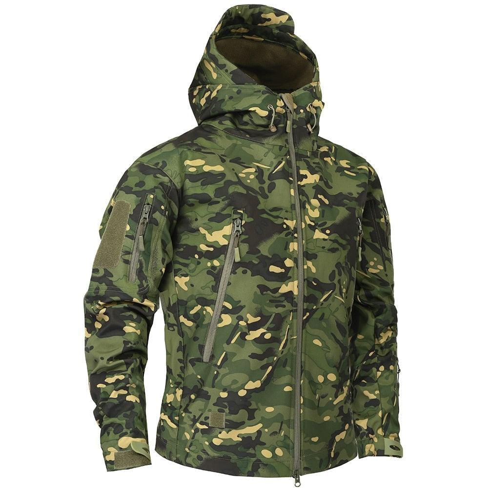 Men Green Camouflage Lightweight Water Resistant Tactical Outdoor Jacket Windbreaker