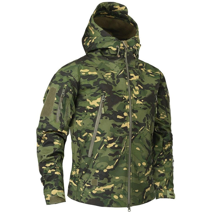 Men Green Camouflage Lightweight Water Resistant Tactical Outdoor Jacket Windbreaker