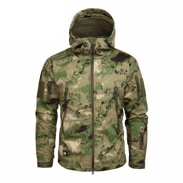 Men Green Camouflage Lightweight Water Resistant Tactical Outdoor Jacket Windbreaker