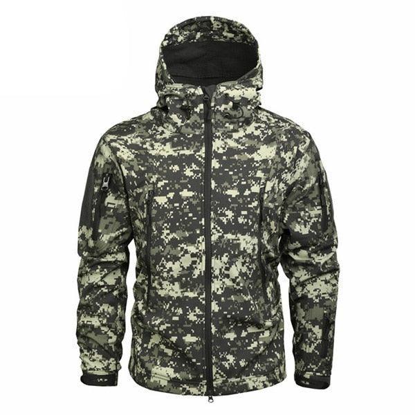 Men Green Camouflage Lightweight Water Resistant Tactical Outdoor Jacket Windbreaker
