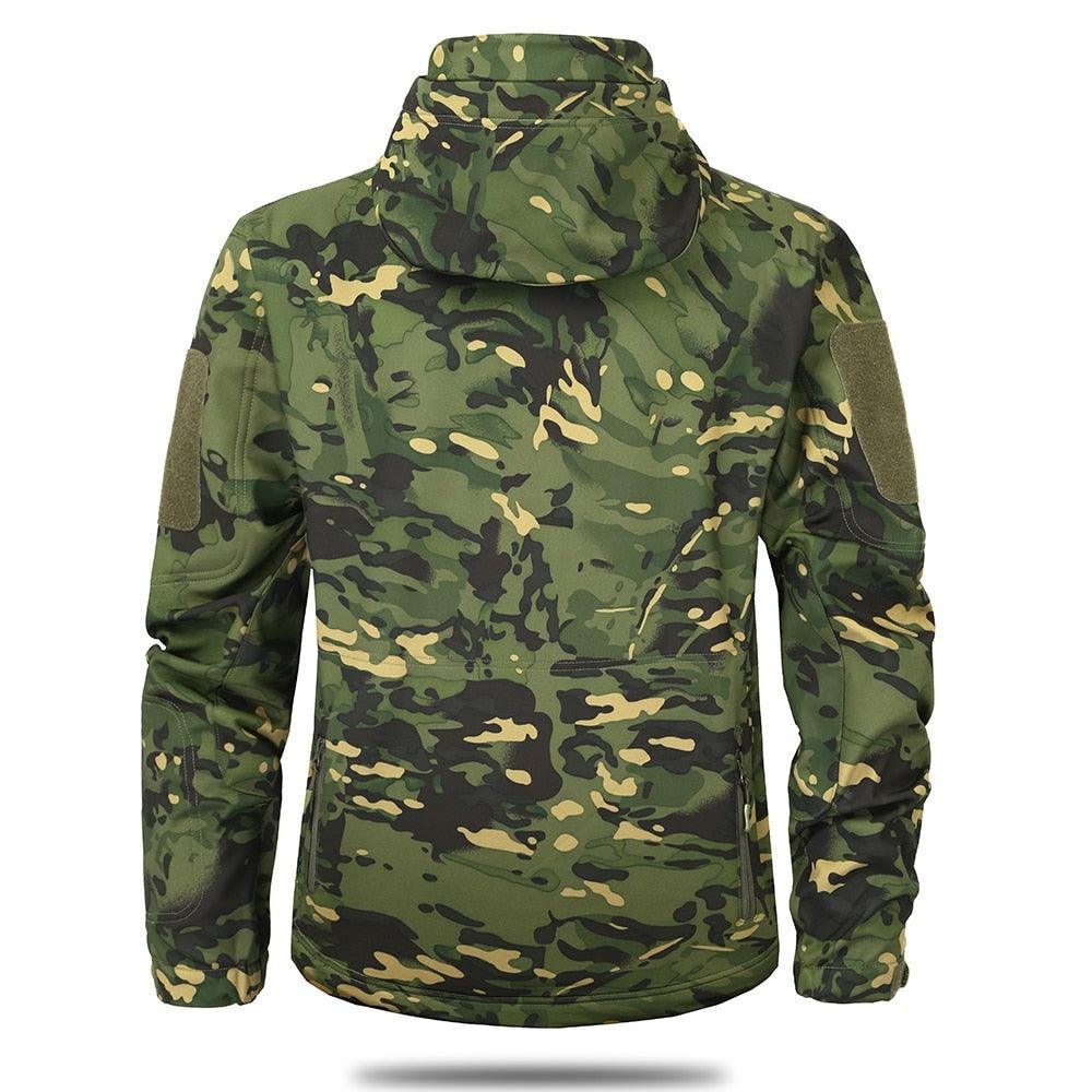 Men Green Camouflage Lightweight Water Resistant Tactical Outdoor Jacket Windbreaker