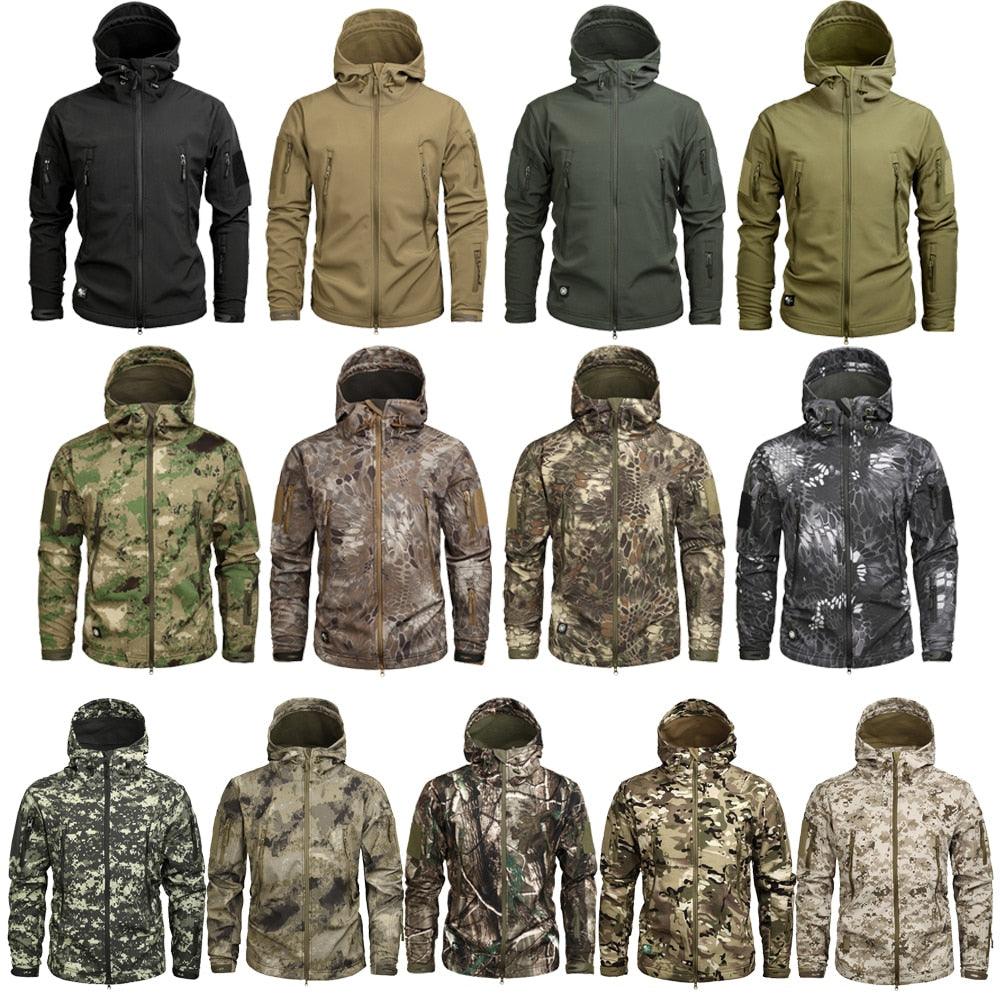 Men Green Camouflage Lightweight Water Resistant Tactical Outdoor Jacket Windbreaker