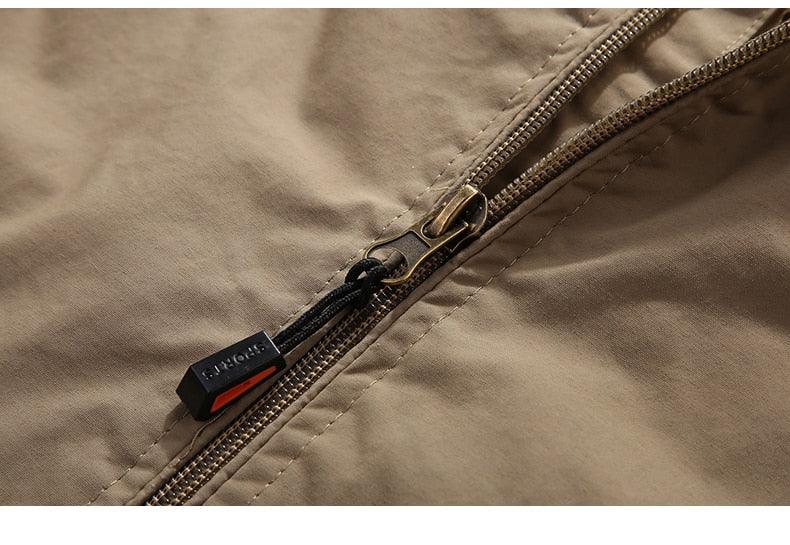 Men Waterproof Hooded Hiking Windbreaker Lightweight Outdoor Tactical Jacket