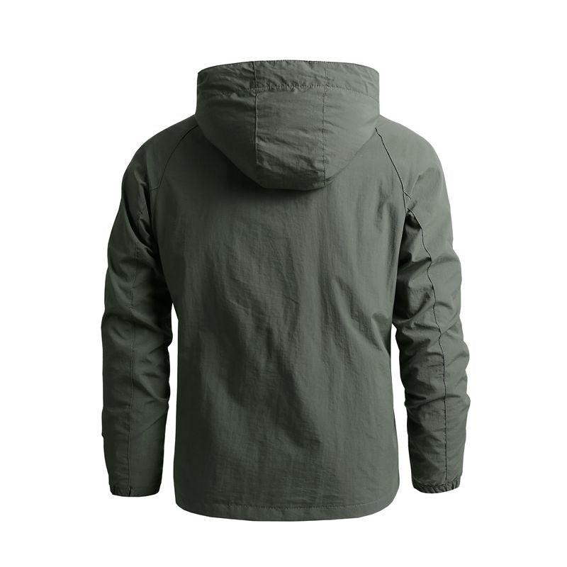 Men Waterproof Hooded Hiking Windbreaker Lightweight Outdoor Tactical Jacket