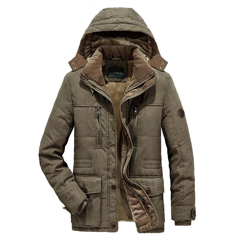 Men Thick Warm Waterproof Hooded Outdoor Winter Casual Cotton Jacket
