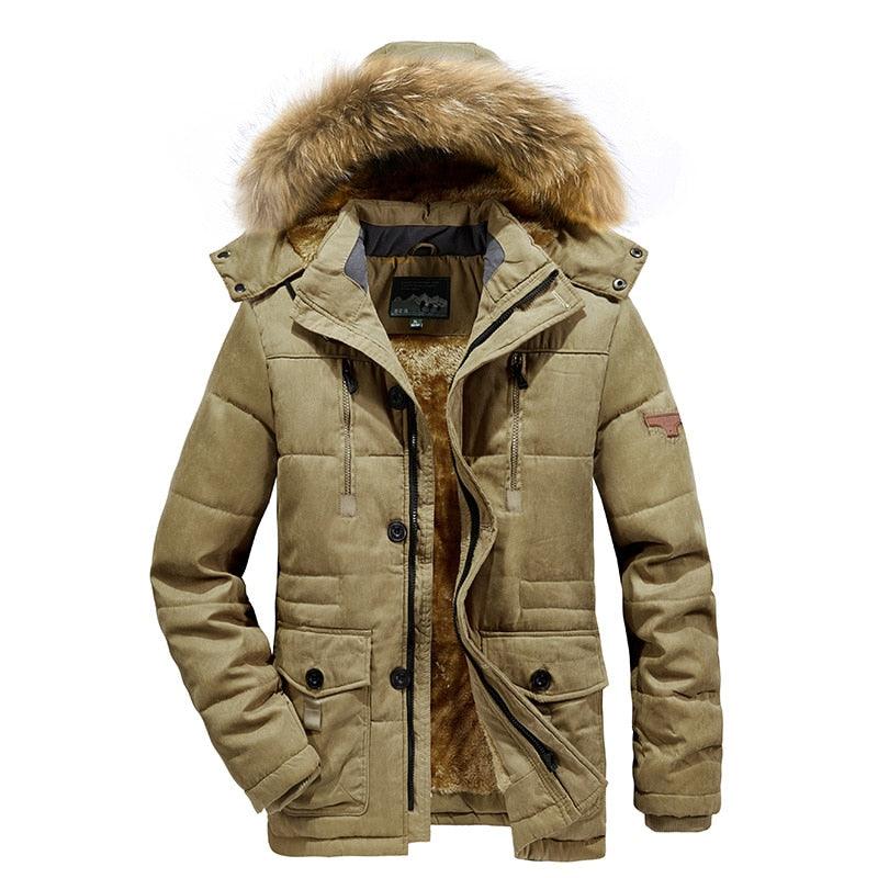 Men Thick Warm Waterproof Hooded Outdoor Winter Casual Cotton Jacket