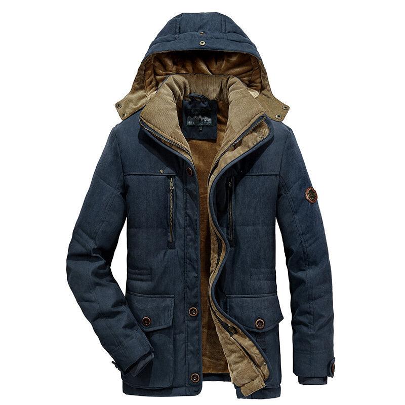 Men Thick Warm Waterproof Hooded Outdoor Winter Casual Cotton Jacket