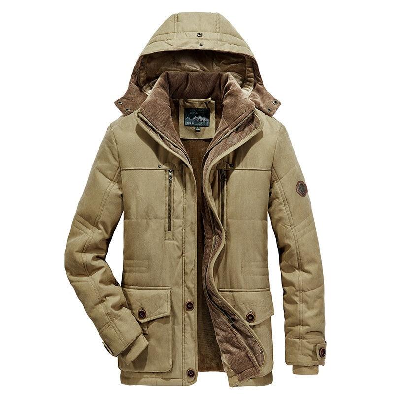 Men Thick Warm Waterproof Hooded Outdoor Winter Casual Cotton Jacket