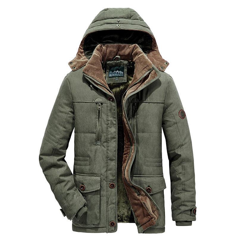 Men Thick Warm Waterproof Hooded Outdoor Winter Casual Cotton Jacket