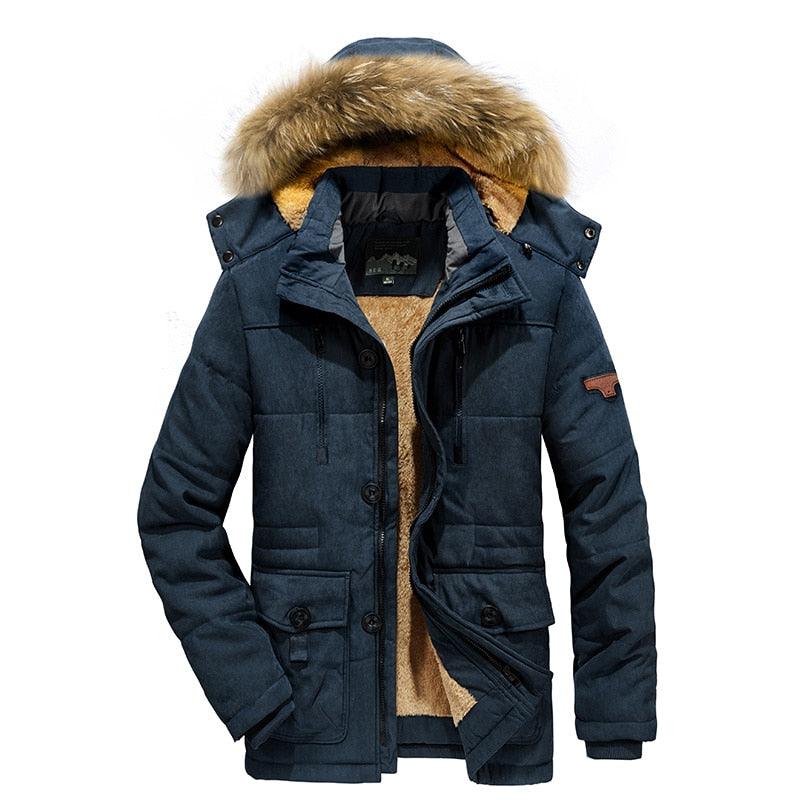 Men Thick Warm Waterproof Hooded Outdoor Winter Casual Cotton Jacket