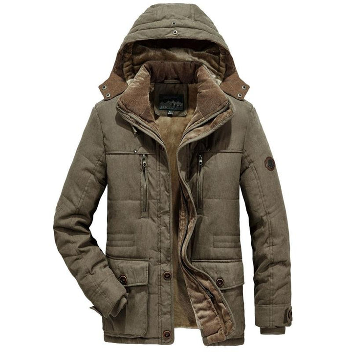 Men Thick Warm Waterproof Hooded Outdoor Winter Casual Cotton Jacket