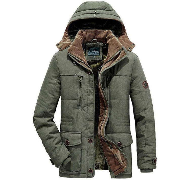 Men Thick Warm Waterproof Hooded Outdoor Winter Casual Cotton Jacket