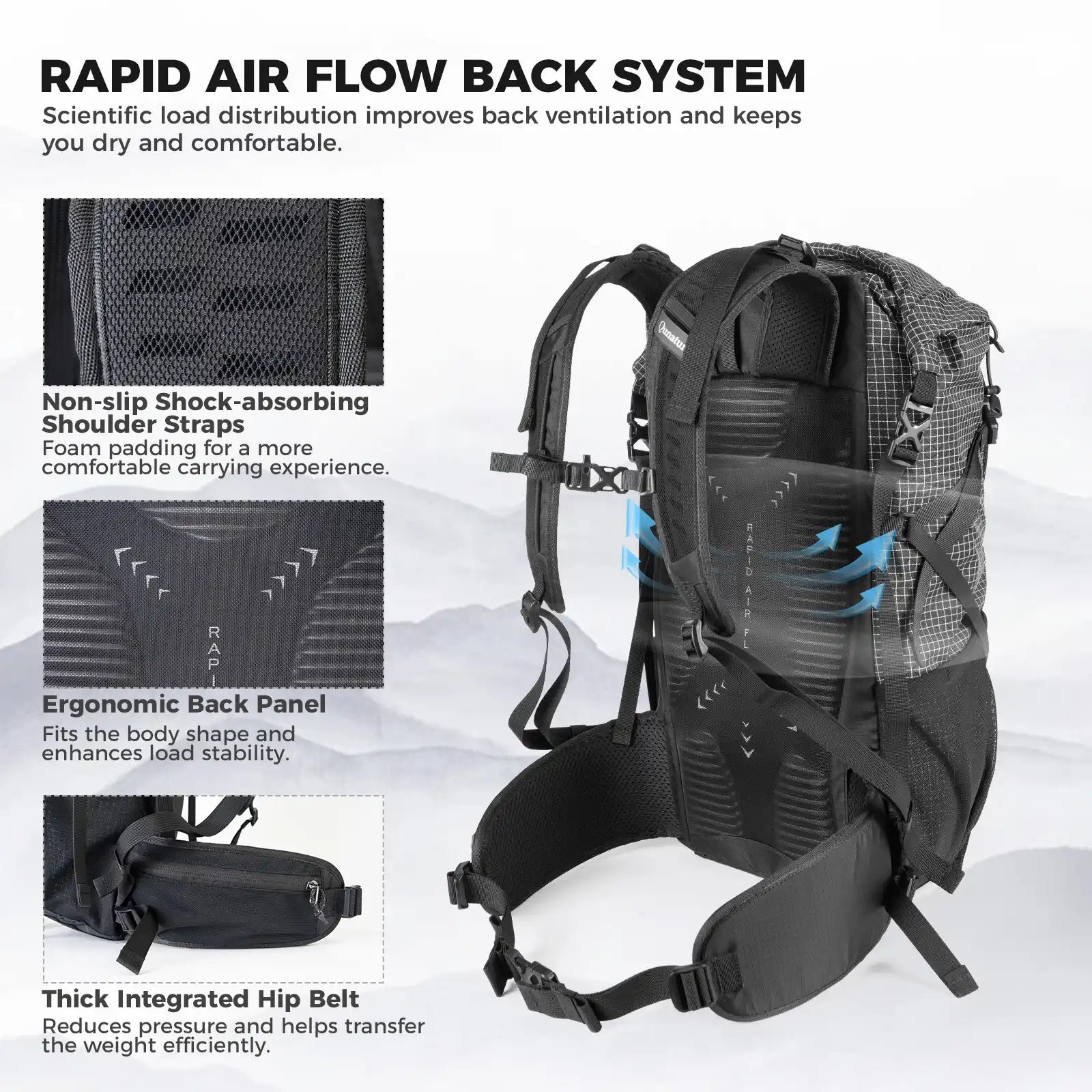 30-35L Large Capacity Lightweight Waterproof Hiking Outdoor Daypack Backpack