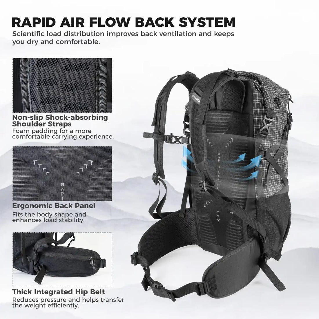 30-35L Large Capacity Lightweight Waterproof Hiking Outdoor Daypack Backpack