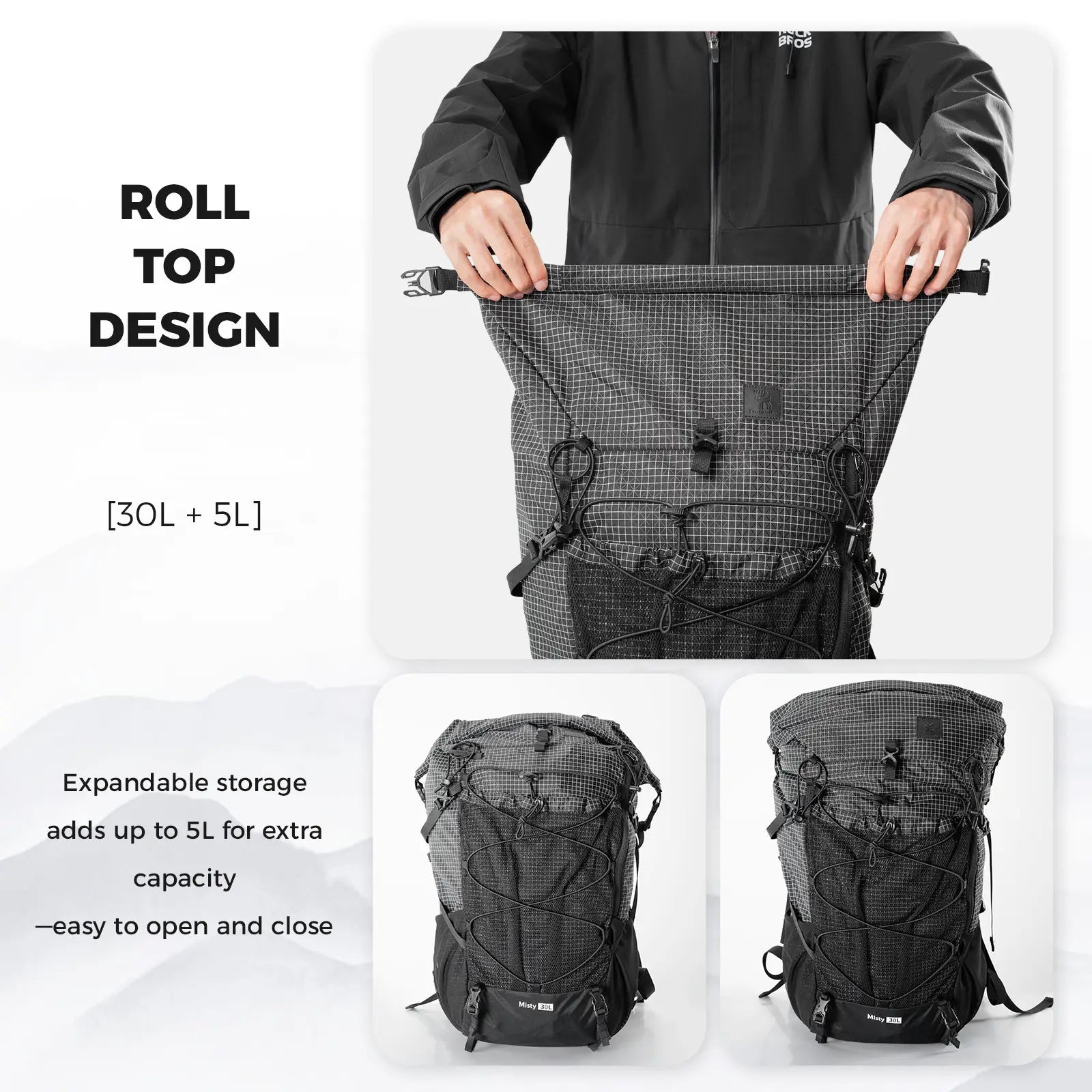 30-35L Large Capacity Lightweight Waterproof Hiking Outdoor Daypack Backpack