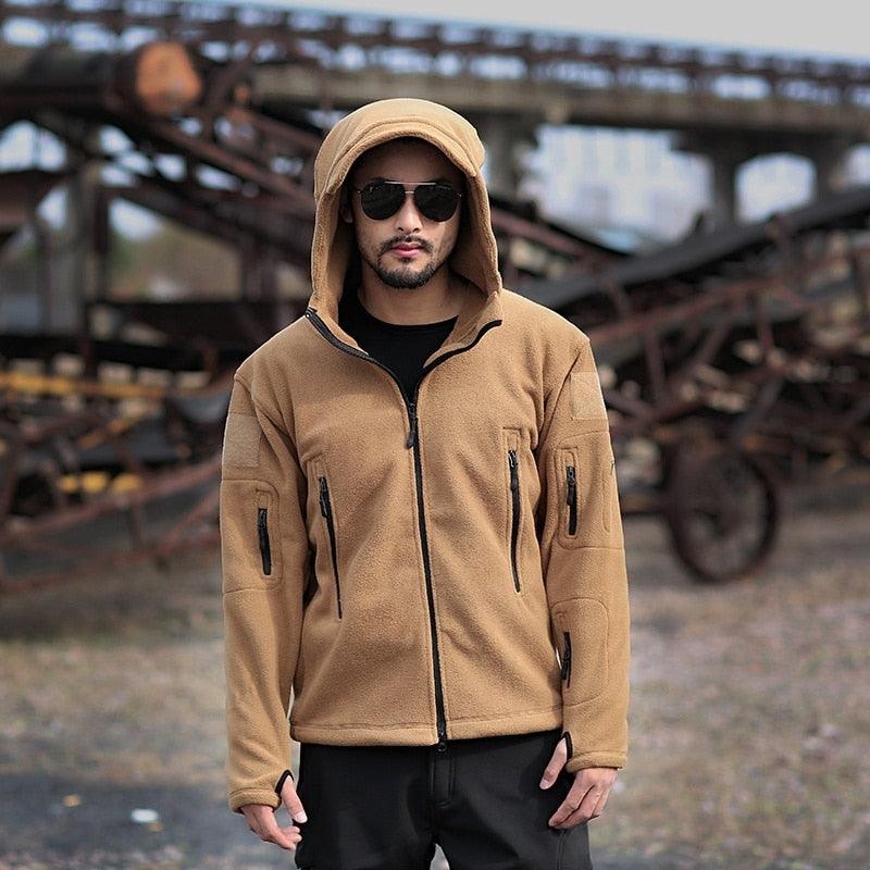 Men Tactical Lightweight Hooded Combat Jacket Outdoor Hiking Multi Pocket