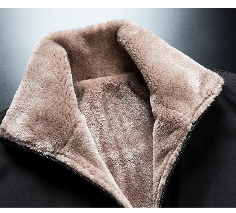 Men Winter Warm Thick Fleece Windproof Casual Outdoor Jacket Coat