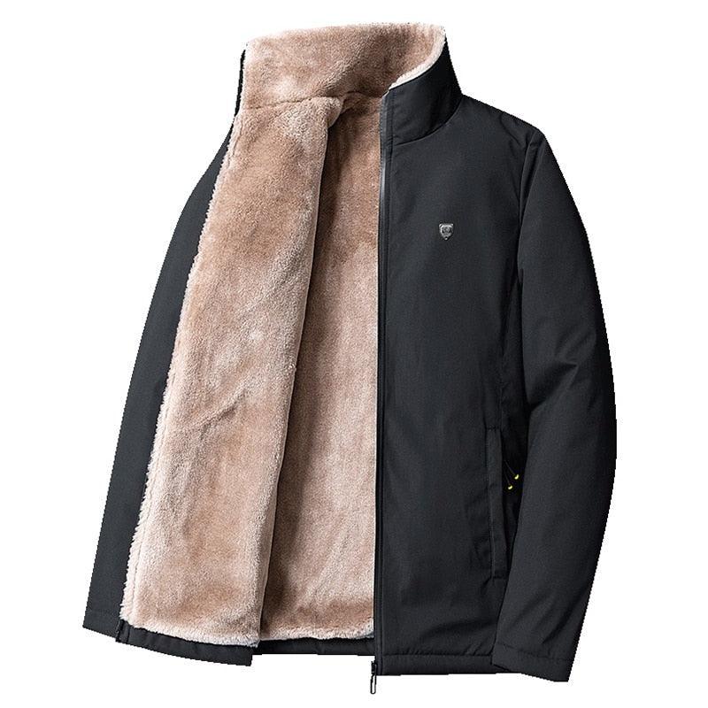 Men Winter Warm Thick Fleece Windproof Casual Outdoor Jacket Coat