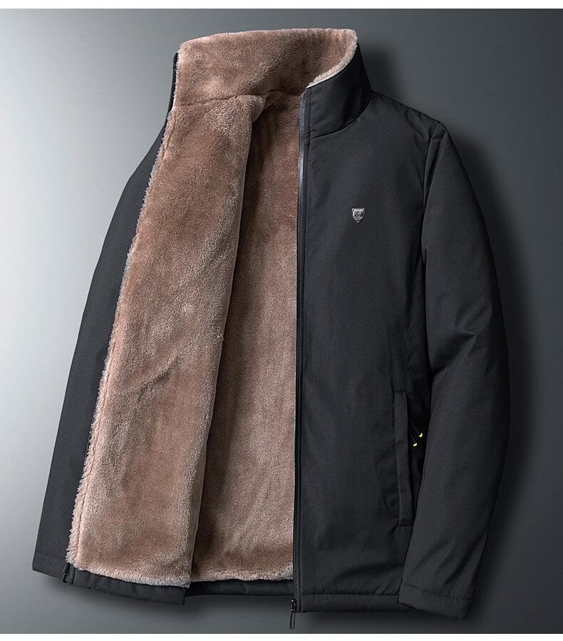 Men Winter Warm Thick Fleece Windproof Casual Outdoor Jacket Coat