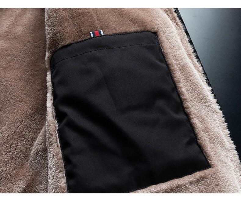 Men Winter Warm Thick Fleece Windproof Casual Outdoor Jacket Coat